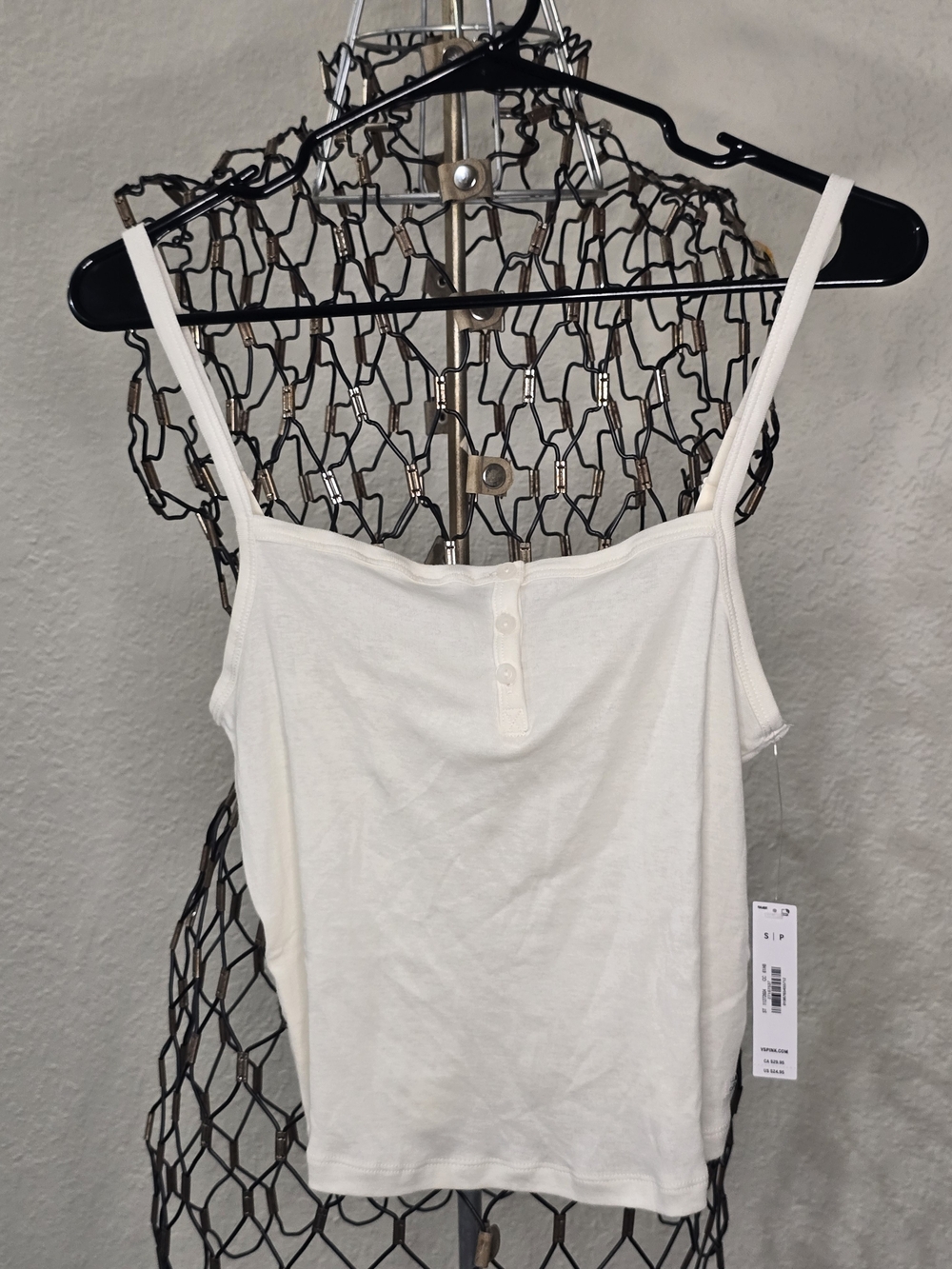 PINK Victoria's Secret Cream Henley Cami